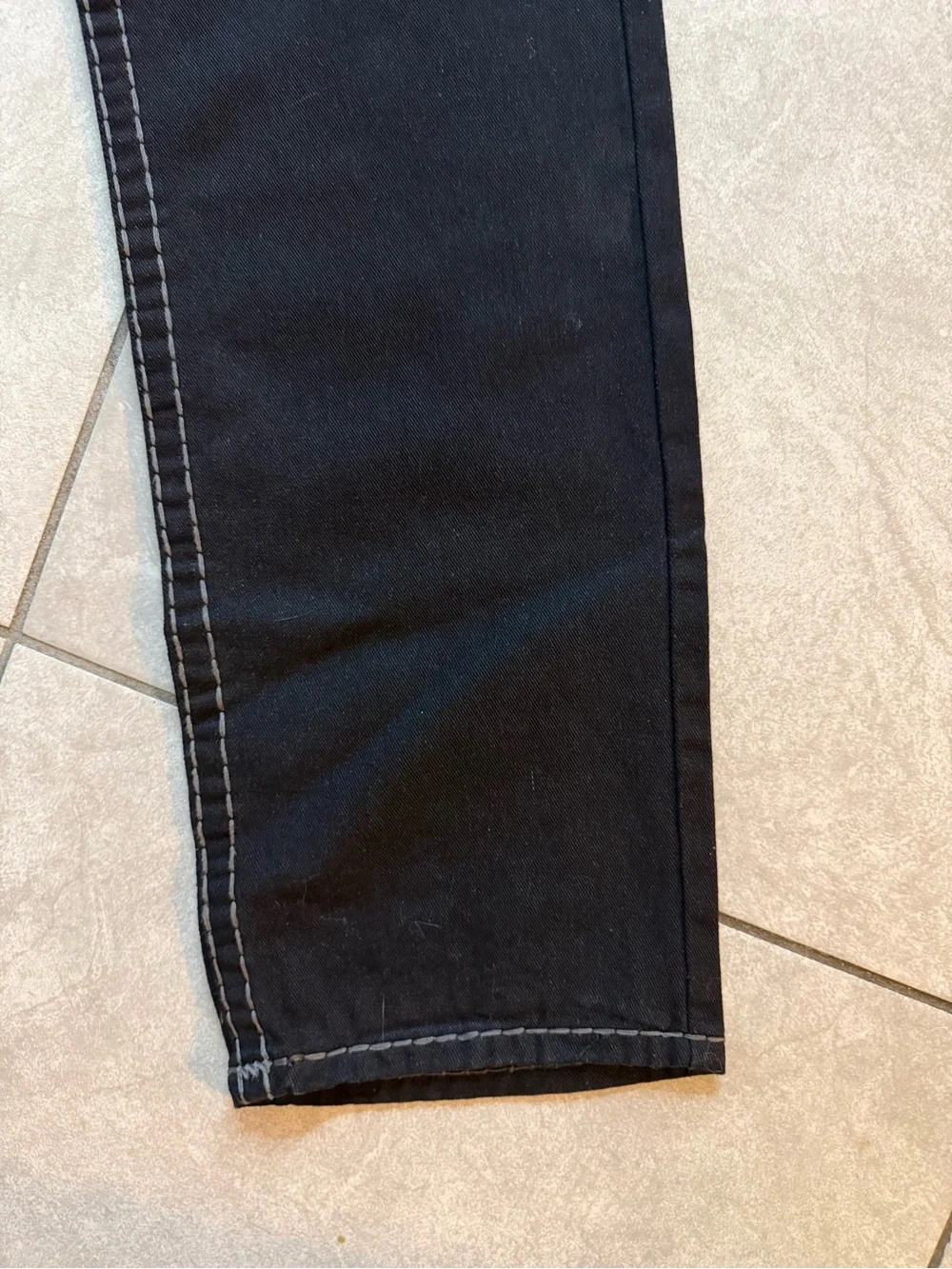 Men’s True Religion Billy Big T Dk Blk Flap Pockets 36x34 Bold Topstitching NWT